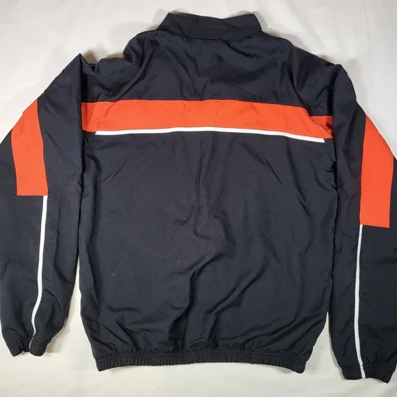 Nike Men's Medium Dri-Fit Black Orange Stripe Full Zip Track Jacket - Picture 7 of 10